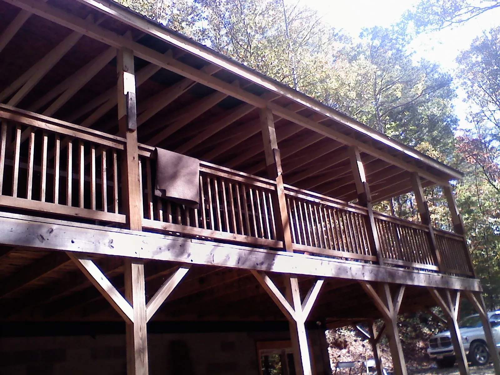 Timber framing under a new elevated porch and deck — Roof Leak Repair in Wasco by Roofing Brothers